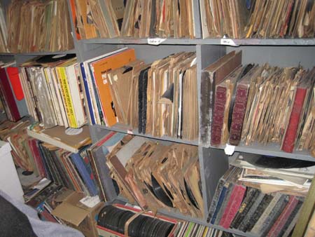 Stacks of 78 rpm records
