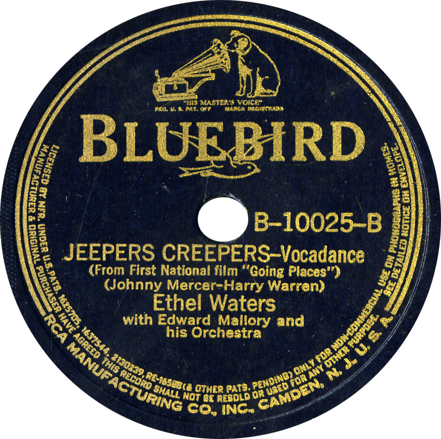 Jeepers Creepers by Ethel Waters Record Label