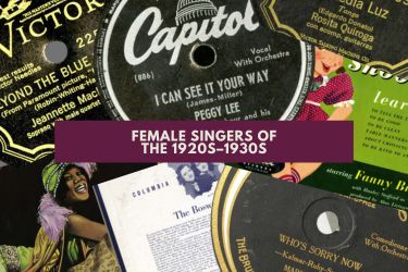 Female Singers of the 1920s-1930s collage of records and performers