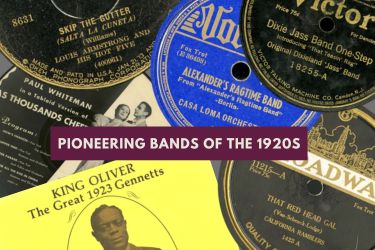 Pioneering Bands of the 1920s vintage records collage